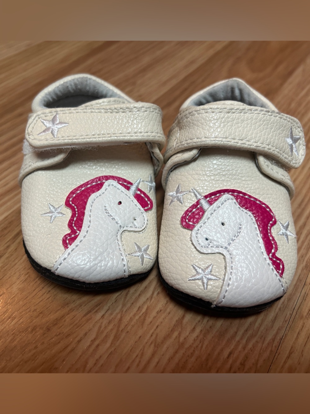 Baby Unicorn Leather Hook-and-Loop Shoes - Jack and Lily